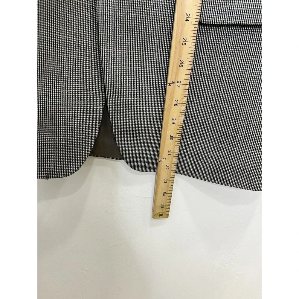 Lauren Ralph Lauren Mens Grey Micro Check Two Button Sport Coat Blazer‎ 42R